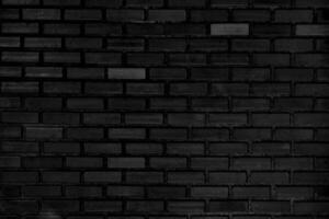 Abstract Black brick wall texture for background. photo