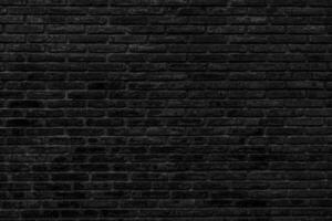 Abstract Black brick wall texture for background. photo