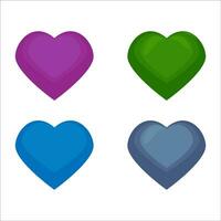 Set hearts icons. Vector illustration