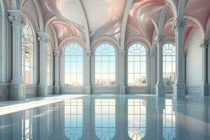 AI generated empty white interior design photo