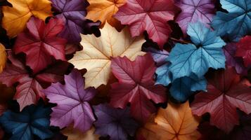 AI generated red maple leaves photo