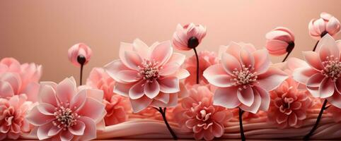 AI generated pink and white tulips photo