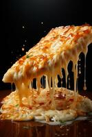 AI generated a large slice of pizza being scooped away photo