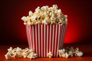 AI generated Popcorn in a box photo