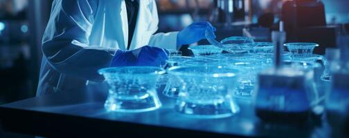 AI generated a scientist is preparing experiments at a laboratory photo
