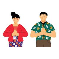 Vector flat illustration people celebrating indonesian independence day