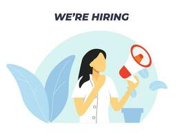 we are hiring illustration concept employee recruitment vector