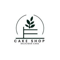 Delicious Cake Concept Bakery Shop Logo Design Vector