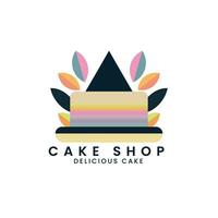 pastel vector panadería tienda concepto logo diseño modelo