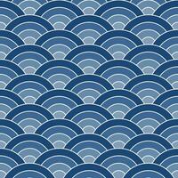 Navy blue shade of Japanese wave pattern background. Japanese seamless pattern vector. Waves background illustration. for clothing, wrapping paper, backdrop, background, gift card. vector