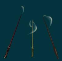 three magic wands vector