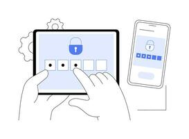 Two-factor authentication verification isolated cartoon vector illustrations.