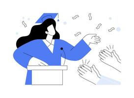 Graduation speech isolated cartoon vector illustrations.
