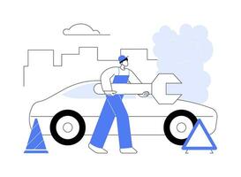 Roadside assistance abstract concept vector illustration.