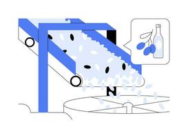 molienda aceitunas resumen concepto vector ilustración.