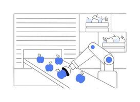 Sorting and packing robots abstract concept vector illustration.