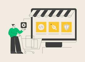 Digital service marketplace abstract concept vector illustration.