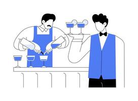 Bar teamwork abstract concept vector illustration.