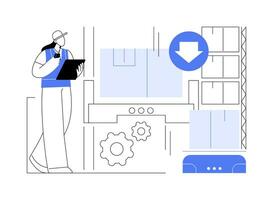Automated storage and retrieval system isolated cartoon vector illustrations.