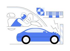 Crash test abstract concept vector illustration.