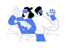 Haptic gloves isolated cartoon vector illustrations.