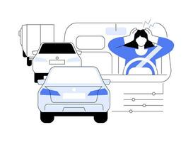 Traffic jam abstract concept vector illustration.