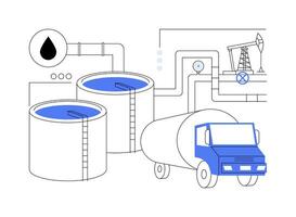 Oil tanks abstract concept vector illustration.