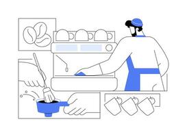 limpieza café máquina resumen concepto vector ilustración.