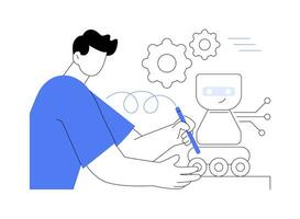 Robotics and engineering isolated cartoon vector illustrations.