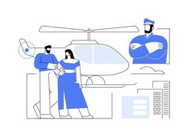 Private helicopter abstract concept vector illustration.