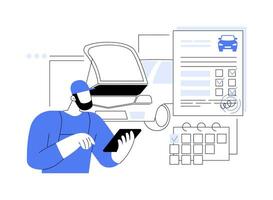 anual vehículo inspección resumen concepto vector ilustración.