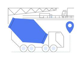 Cement mixer abstract concept vector illustration.