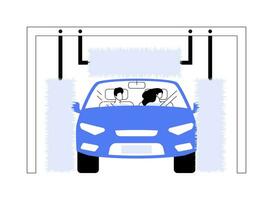 túnel coche lavar resumen concepto vector ilustración.