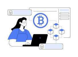 blockchain tecnología arquitecto aislado dibujos animados vector ilustraciones.