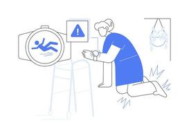 Smartwatch fall detection isolated cartoon vector illustrations.