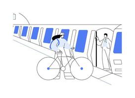 Travelling with a bike abstract concept vector illustration.