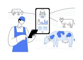 Monitoring health of livestock abstract concept vector illustration.