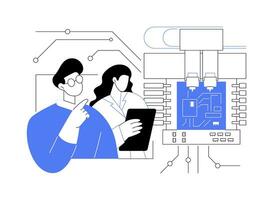 Pick and place machine abstract concept vector illustration.