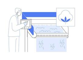 algodón Procesando resumen concepto vector ilustración.