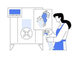 vino fermentación en inoxidable acero resumen concepto vector ilustración.