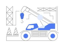 Mobile crane abstract concept vector illustration.