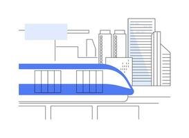Monorail train abstract concept vector illustration.
