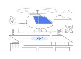 Helicopter landing pad abstract concept vector illustration.