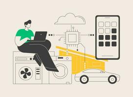 IoT development abstract concept vector illustration.