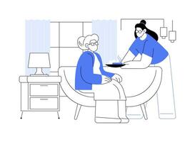 Home care service isolated cartoon vector illustrations.