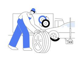 Mobile tire service abstract concept vector illustration.