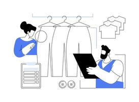 Quality control in clothing industry abstract concept vector illustration.