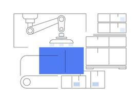 Automated sortation system isolated cartoon vector illustrations.