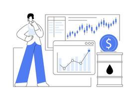 Oil trade monitoring abstract concept vector illustration.