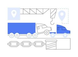 Heavy truck towing abstract concept vector illustration.